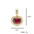 Oval red birthstone pendant in gold plated setting with 2.0cm height and 4g weight - January Garnet - Gold