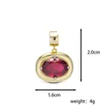 Oval red birthstone pendant in gold setting with size and weight measurements - July Ruby - Gold