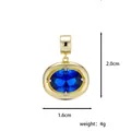 Oval dark blue birthstone pendant in gold finish, measures 2.0cm height and 1.6cm width - September Sapphire - Gold