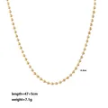Golden beaded chain necklace 47+5cm length with 0.3cm beads and lobster clasp - Bead Chain (Gold)