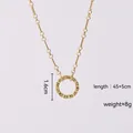 Golden round pendant necklace with gear edge, 1.6cm charm on 45+5cm chain for DIY jewelry - Necklace Chain Style B (Gold)