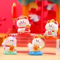 Set of four cute ceramic fortune cats in white, pink, and purple with lucky charms - Japanese Style Set of 4 / Extra Large Tray Display Series