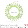 Transparentes gelbes Spiral-Haargummi aus TPU mit 4cm Durchmesser und Telefonkabel-Design - 4cm Modell / Transparentes Gelb