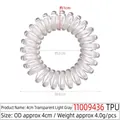 Transparentes hellgraues Spiral-Haargummi aus TPU mit 4 cm Außendurchmesser - 4cm Modell / Transparentes Hellgrau