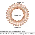 Transparente hellbraune TPU Spiral-Haargummis mit 4cm Außendurchmesser und 1cm Dicke - 4cm Modell / Transparentes Hellkaffee