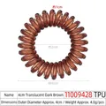 Dunkelbraunes 4cm Spiralfahrgummi aus flexiblem TPU mit transparenter Optik - 4cm Modell / Transparent Dunkler Kaffee