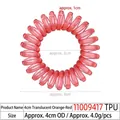 Transparenter orangefarbener Spiralhaargummi aus TPU mit 4 cm Außendurchmesser - 4cm Modell / Transparentes Orangerot
