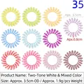 Set mit Spiral-Haargummis aus TPU in 11 Farben, 3,5 cm Außendurchmesser Größe - Kleiner Doppelstrang-Stil / Weiß & Bunt Gemischt