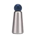 Minimalist silver 304 stainless steel vacuum flask with a unique blue spherical lid - Indigo And Silver (new Color) / 500ml