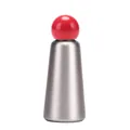 Insulated stainless steel water bottle in brushed silver finish with a bold red spherical lid - Red And Silver (new Color) / 500ml