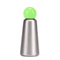 Ins style 304 stainless steel insulated bottle in matte silver with a green ball lid - Fluorescent Green + Silver (new Color) / 500ml