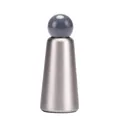 Sleek silver stainless steel vacuum flask with dark grey spherical lid and matte finish - Gray And Silver (new Color) / 500ml