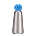 Insulated stainless steel tumbler in matte silver finish with a creative blue ball lid - Highland + Silver (new Color) / 500ml