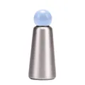 Modern brushed silver 304 stainless steel thermal bottle with a blue spherical cap - Sky Blue And Silver (new Color) / 500ml