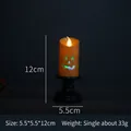 Halloween LED pumpkin lantern with orange body and black base, 5.5x12cm size - Orange Tall Candelabra Lamp