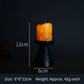 Halloween pumpkin LED candle lantern with spider web base and orange glowing face - New Warm Light Candelabra Lamp