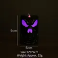 Halloween skull LED lantern with purple light effect and pink flame, 6x9cm size - Black Skull Colorful Lamp