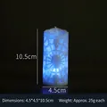 Blue LED Halloween pumpkin lantern with spider web and skull hollow design, 10.5cm tall - White Spider Web Candle Light