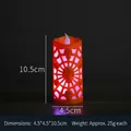 Halloween orange LED candle lantern with skull patterns and purple glow effect - Orange Spider Web Candle Light