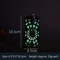 Black Halloween LED lantern with green spider web pattern and 4.5x10.5cm dimensions - Black Spider Web Candle Light
