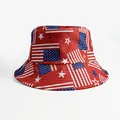 Reversible bucket hat featuring an all-over USA flag print in red, white, and blue - USA Flag Red White Blue All-over Print Style
