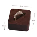 Square Ring Holder Made Entirely Of Walnut Wood.