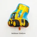 Bulldozer foil balloon for kids birthday party decoration, yellow theme, 55x65cm - Bulldozer