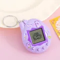 Purple electronic pet game machine with cartoon monster and keychain for pet feeding - Cartoon Antenna Style/Purple