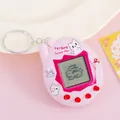 Pink virtual pet game keychain with LCD screen and cute cartoon cat illustrations - Cartoon Antenna Style/Pink