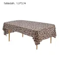 Detail of giraffe print disposable PEVA tablecloth measuring 1.37 by 2.74 meters - Giraffe Pattern Style