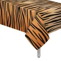 Mantel desechable de PEVA impermeable con vibrante patrón de rayas de tigre naranja y negro - Estilo Patrón de Tigre