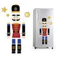 Nutcracker Christmas magnetic fridge sticker set with hat, body, and star components - Nutcracker-2