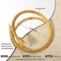 Adjustable 18k gold plated stainless steel cable bracelet with crown head terminals - 0.5cm Crown Head Braid Cable Bangle (107) / Gold