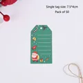 50 pieces of green Christmas gift tags featuring Santa and bells for cupcake boxes - Printed On 350g Cardstock; 50 Green Hang Tags
