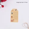 Set of 50 kraft paper Christmas gift tags featuring festive illustrations, 7.5x4cm size - Printed On 350g Cardstock; 50 Yellow Hang Tags