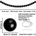 DIY black pearl bead kit for wedding decor including 20 beads fish line and needle - Large / Black Pearl