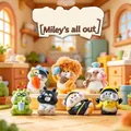 Set of 7 lucky cat resin figurines including 6 basic models and 1 hidden mystery style - M458 Mili Full Power 6 / Random 1pc