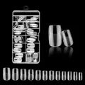 Set of 120 clear matte square false nails with plastic storage box for manicure - OBS-03 / 120 Pieces Per Pp Box