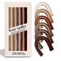 Set of six satin heatless hair curlers in earth-tone colors with premium box packaging - Coffee Mixed Series