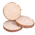 Set of 3 natural pine wood slices with bark and annual rings for DIY wedding crafts - Wood Slice (No Hole) / Diameter Under 3cm Thickness 0.5cm