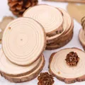 Natural pine wood slices with bark and annual rings for DIY crafts and rustic home decor - Wood Slice (Top Hole) / Diameter Under 3cm Thickness 0.5cm