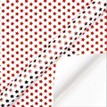 White gift wrapping paper featuring metallic red star patterns for holiday celebrations - Red Stars Gold Foil