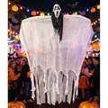 Hanging Halloween ghostface ghost decoration with long white flowing tattered gauze - Scary Ghost