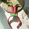 Christmas elf leg headband with red and white stripes and green shoes for festive parties - Elf Legs Style