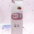Cute milk carton pencil case in white plaid leather featuring a pink cartoon pig design - Dislike