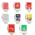 Variety set of drawstring Christmas gift bags with Santa, reindeer, and snowflake motifs - Assorted Patterns Set 12