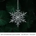 Ornement flocon de neige en cristal 3D multi-angulaire 88mm pour arbre de Noël - Flocons De Neige En Cristal Polygonal 3d De 88 Mm (50 Pièces/paquet Commander Par Paquet Entier) Sans Ficelle.