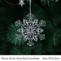 Pendentif flocon de neige 3D transparent 90mm pour décoration de sapin de Noël - Fleur De Neige 3d À Six Pétales De 90 Mm (50 Pièces/paquet Acheter Le Paquet Entier). Cordon Non Inclus.