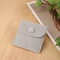 Light grey suede jewelry snap pouch with square flap design for elegant accessory storage - Silk Velvet Snap Bag / 7*7cm / Gray