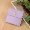 Lavender purple suede jewelry pouch with gold snap button closure for rings and bracelets - PU Leather Snap Bag / 8*8cm / Taro Purple